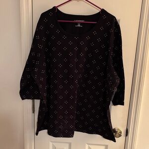Catherines Black Blouse with White Dots